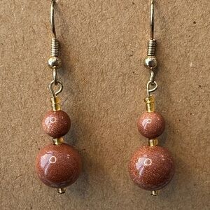 Sunstone Beaded Drop Earrings